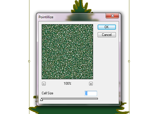 Pointillize Cell Size Set the Pointillize cell size to 3