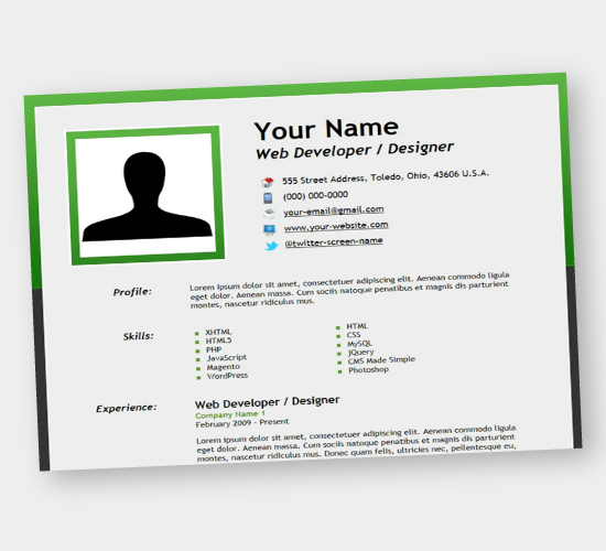 resume form