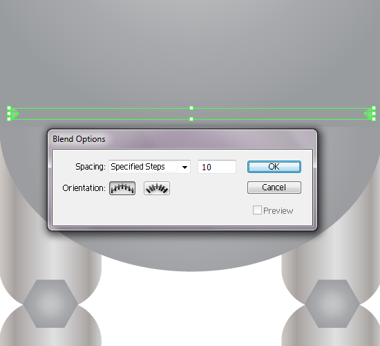 Blend Options 10 Specified Steps