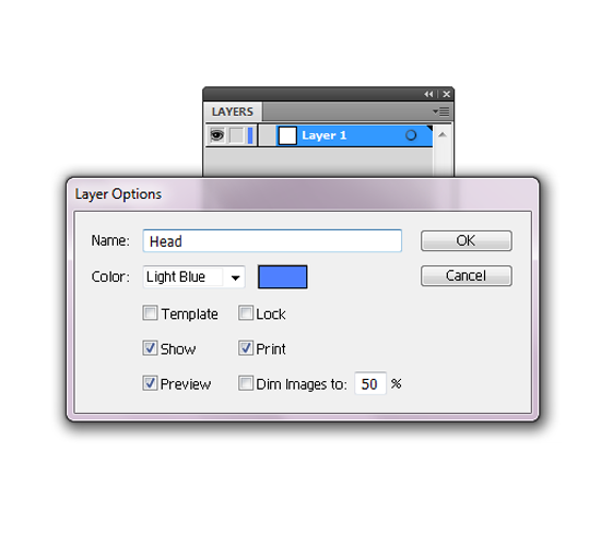 Change Layer 1 to Head