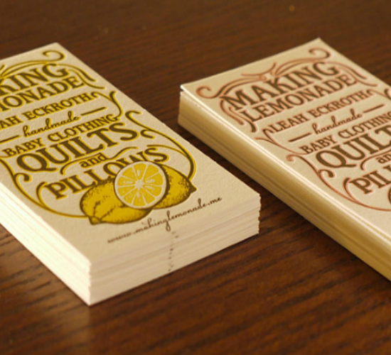 Letterpress Lemonade Business Cards by Print & Grain Letterpress Lemonade Business Cards by Print & Grain