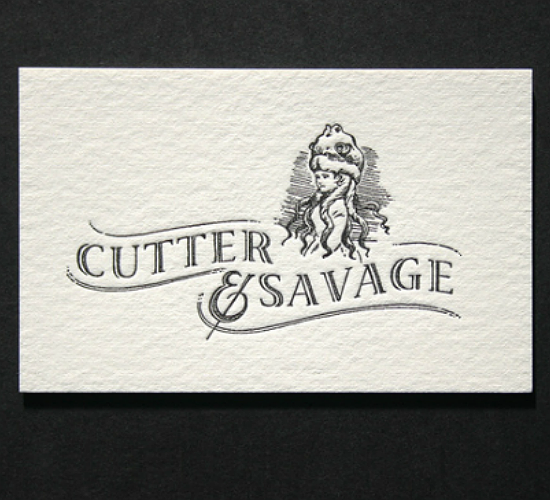 Vintage Letterpress Business Card by Cutter & Savage Vintage Letterpress Business Card by Cutter & Savage